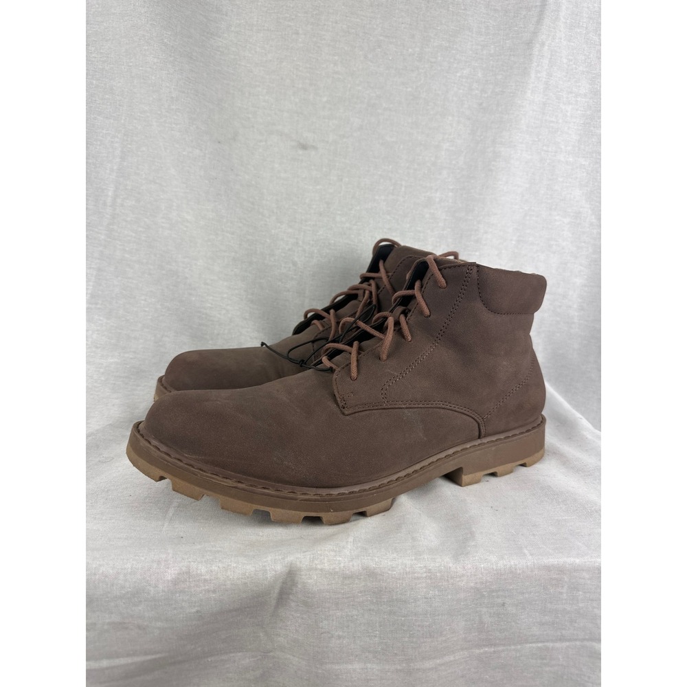 Goodfellow & Co Men Brown Lace Up Ankle Boots Lug Sole Work Casual Shoes Size 12
